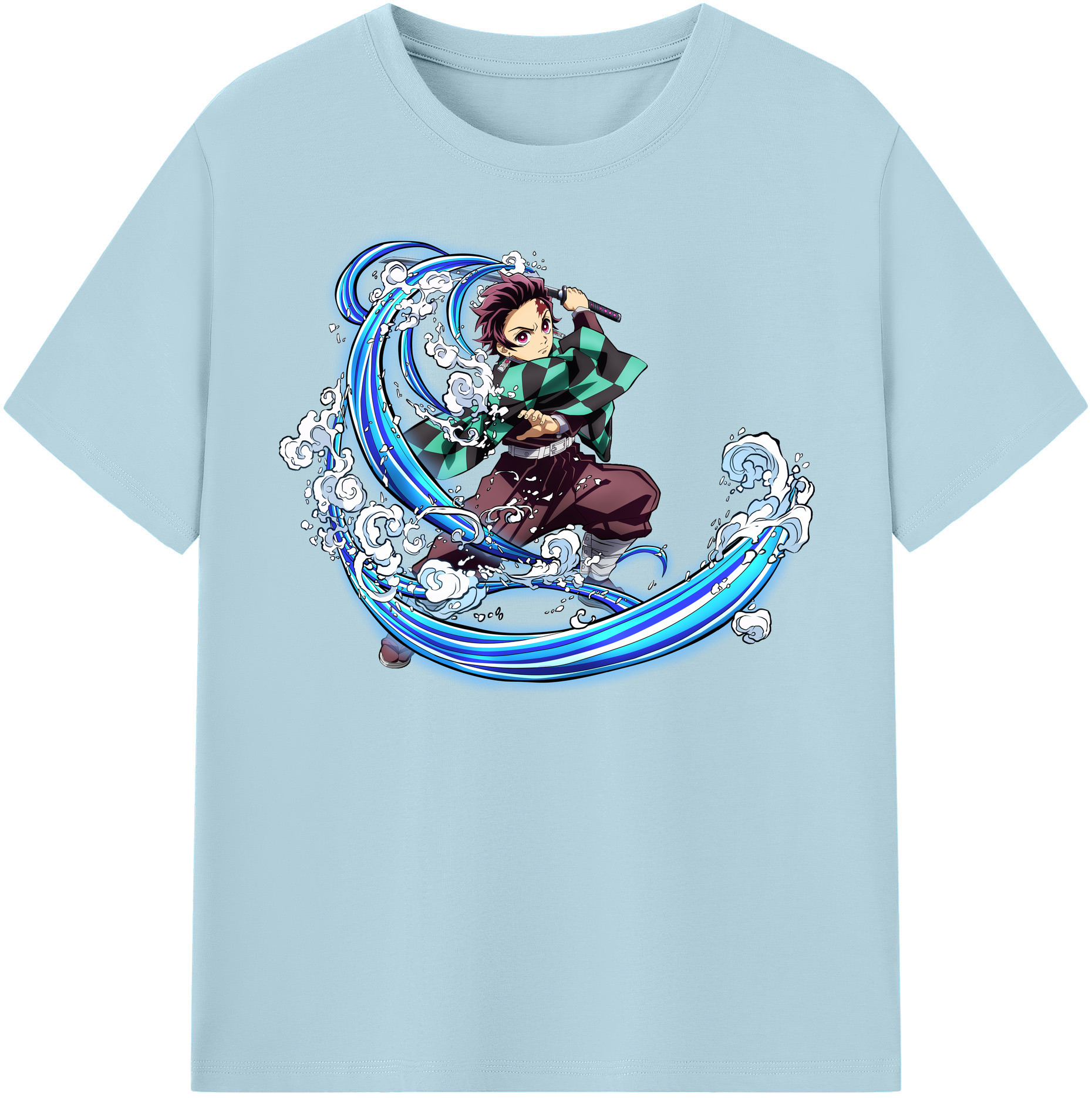 （画像用） 鬼滅の刃 竈門 炭治郎／かまど たんじろう Kamado Tanjirou 綿100％半袖Tシャツ（フロントプリント）